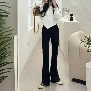 [클리어런스]부츠컷 블랙진 슬림 쫀쫀스판 검정 바지_5