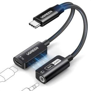 UGREEN 마그네틱 USB TO 5MM 오디오 32BIT RES HI 17 IN 프로용 스위치 어댑터 60W 고속 AUX 케이블 갤럭시 충전 맥스 S25울트라 384KHZ 프로 동글 충전기 PD