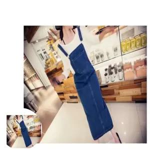빅사이즈 데님멜빵 멜빵청치마 점프슈트 H라인 기본 LC955200