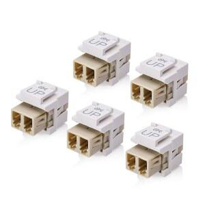 CABLE MATTERS 5팩 LC UPC 듀플렉스 지원 모드 OM1 OM4 커플러 광섬유 OM2 키스톤 OS2 OM3 멀티모드 싱글