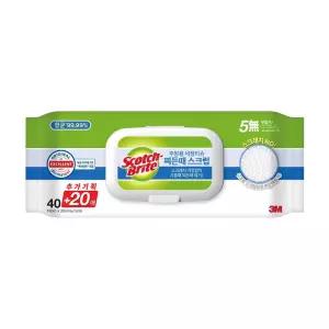 40+20매 주방 찌든때제거 스크럽 세정티슈 일회용걸레 집들이선물 먼지청소