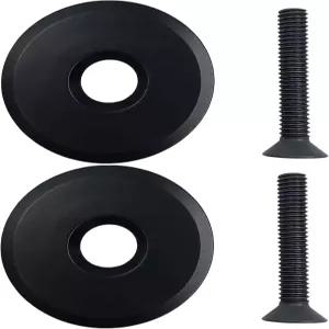 2Pcs 블랙 바이크 프론트 포크 스템 탑 캡 헤드셋 및 스크류 튜브 로드 장식용 28.6mm 1-1/8인치 핸들바