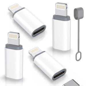 USB 타입 라이트닝 어댑터 MFI 인증 오디오 4팩 에어팟용 분실 방지 케이블 어댑터 고속 루프 포함 아님 충전 지원 27W OTG용 동기화 데이터