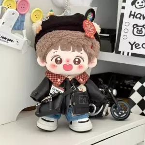 지오몽 20cm 인형 옷 바이크 가죽자켓 세트 무속성 아이돌 솜 인형 옷 입히기 