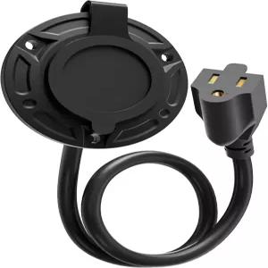 RV 쇼어 전원 흡입구 충전기 플러그 15A AC 포트 125V 소켓 방수 전기 콘센트 리셉터클 박스 트레일러