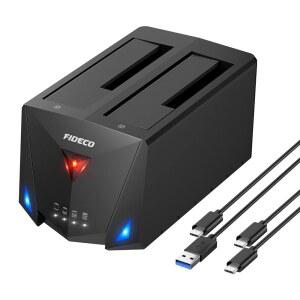 FIDECO USB GEN TO 하드 드라이브 UASP 복제 SATA 5인치 지원 기능 스테이션 케이블 도킹 HDD III 오프라인 2개 또는 복제기 SSD용 II 도크