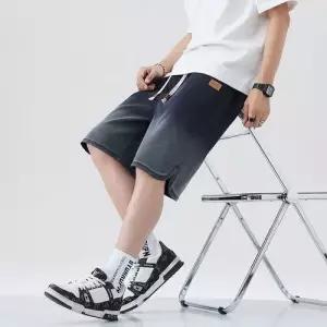 바지 남성용 데님 여름 얇은 보카시 반바지 하늘색 청반바지 레이셀 5부 젠2