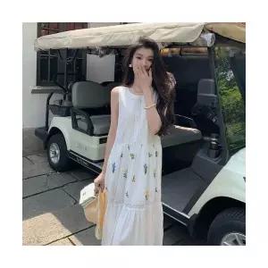 M2 원피스 여친 롱스커트 나시 프렌치 멜빵 봄여름 JEN2