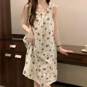 [하프클럽/]시원한 쿨링 여성 프릴 파자마 민소매 나시 원피스 잠옷