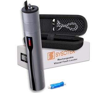 SYSOTEK VISUAL FAULT LOCATOR 광섬유 충전식 FC SC 맞는 있는 도구 보호 접이식 광학 헤드 테스터 LC 섬유 ST에 어댑터가 케이스 VFL 키트 라이트