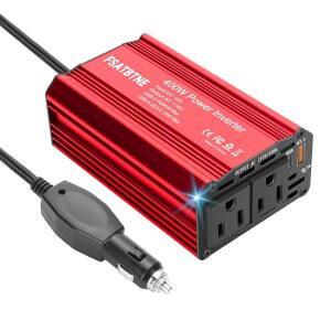 400W 파워 인버터 FSATBTNE DC 12V 콘센트 인버터 65W USB 포함 어댑터 PD 충전 컨버터 플러그 AC USB 전원 110V 포트 QC 18W 자동차 차량용 고속 2개