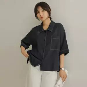 [66-120] 카데 라인 스티치 카라 오부 남방