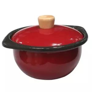 가마솥 법랑 뚝배기 인덕션 찌개 라면 냄비 레드 1.2L