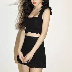 [하프클럽/]수영복 투피스 여성 블랙 튜브탑 여름 휴양지