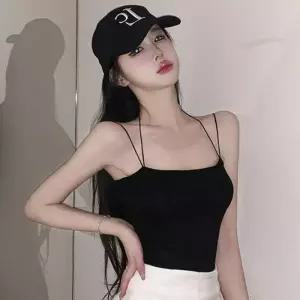 [룽스_62]데일리 나시 브라탑 캐미솔 캡내장 크롭 민소매