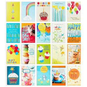 HALLMARK 생일 카드 모음 봉투 포함 리필 20장 정리함 상자용 HALLMARK