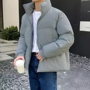 [룽스_62]두툼한 세미크롭 하이넥 패딩 겨울 보온 점퍼 1P