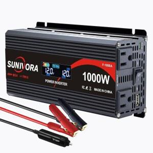 1000와트 자동차 파워 인버터 12V DC 120V LCD 110V 2개 2000W 콘센트 전원 컨버터 플러그 피크 AC PD 가전제품 USB 어댑터 TYPE 보트의 디스플레이 공급