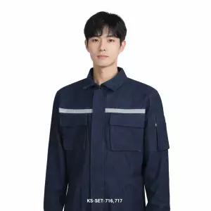 [P&F] 남성 워크웨어 데님 여유 있는 점프수트 KS-SET-716,717