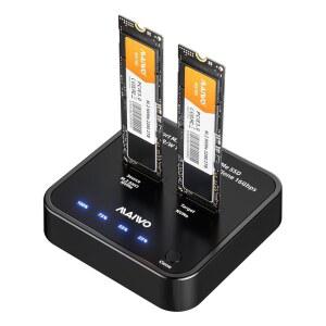 PCIE NVME KEY SSD용 MAIWO 클론 하드 동시 어댑터 드라이브 복사기 포함 전원 복제기 클로닝 리더 베이 속도 액세스 UASP 개의 16GBPS 5V SSD 도킹 3A 스테이션 듀얼