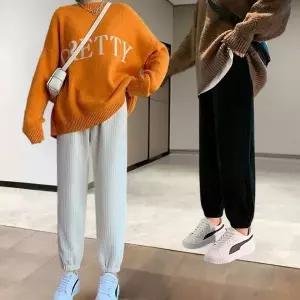 [하프클럽/]기모 코듀로이 와이드 조거팬츠 밴딩 바지