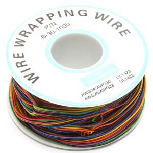 250M 30AWG 와이어 케이블 8 색 PCB 납땜 플라이 Iine 0.55mm 브레드 보드 점퍼 컬러 절연 랩 주석 도금 순