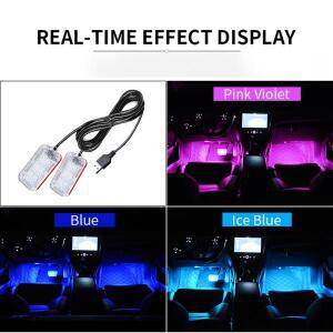 LED 자동차 인테리어 엠비언트 풋 라이트 USB 조명 5V 12V 장식 분위기 네온 램프 차량 액세서리