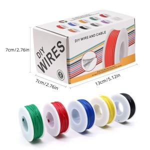 5가지 색상 PVC 와이어 16 18 20 22 24 26 28 30 AWG 게이지 주석 도금 구리 연선 300V 케이블 전자