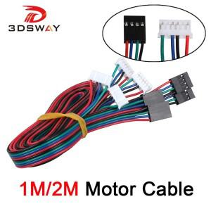 3DSWAY 3D 프린터 부품 4 개/몫 1M/2M DuPont 2.54 라인 4pin ~ 6pin 스테핑 모터 커넥터 케이블 Nema17 스