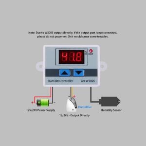 W3005 디지털 습도 컨트롤러 12V 24V 220V 조습기 제어 스위치 레귤레이터 센서
