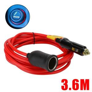12V 24V 자동차 시가 라이터 연장 코드 3.6 M 소켓 여성 소켓 플러그 15A 퓨즈와 자동 충전기 케이블