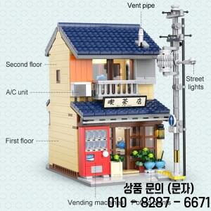 LED 도시 일본 찻집 건축 빌딩  포장 상자 포함 친구 가게 피규어 벽돌 장난감 14세 이상 선물