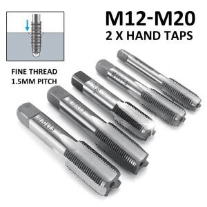 2pcs Hss 기계 나사 스레드 탭 오른손 스트레이트 플루트 미세 메트릭 커넥터 핸드 M12 M14 M16 18 M20