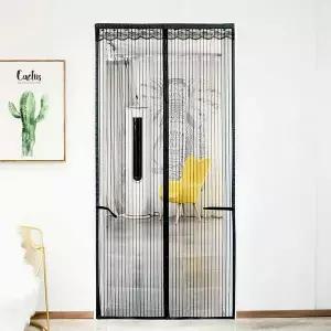 리빙피스 S6O0U5T8 스트라이프 문 (90x210cm) 블랙