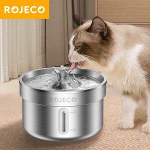 ROJECO 스테인레스 스틸 애완 동물  분수 자동 고양이 물 개 음료 그릇 펌프와 스마트 디스펜서