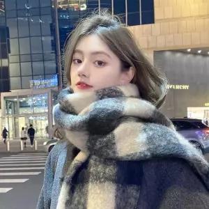 [룽스_62]체크 두꺼운목도리 커플 오버핏 숄 빅사이즈