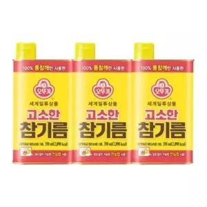 오뚜기 고소한 참기름 캔 350ml, 3개
