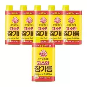 오뚜기 고소한 참기름 캔 350ml, 6개