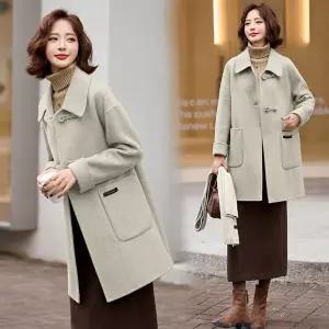 마킷3 여성코트 모직 따스한 바람에 롱 슬림핏 리버시블 울 코트 가을 JEN3