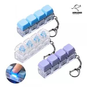 Led 딸깍이 4구 키링 키캡 클리커 열쇠고리 가방 고리 걸이 키홀더 장난감 어린이날 선물 어린이 어린이집