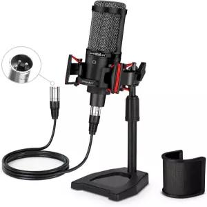 녹음/팟트/스트리밍/음성 오버/ASMR/홈 스튜디오/유튜브(탑 스탠드 포함)를 PC 컴퓨터 PROAR XLR 마이크