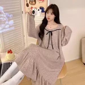 띠엔다 치마 하프 가을 실내복 세무 커플 슬립 잠옷세트 ADOR3