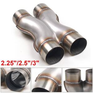 자동차 X-PIPE 2.25'' 3'' 입출력 배기 시스템 X-파이프 스테인레스 스틸 범용 머플러 팁 4방향