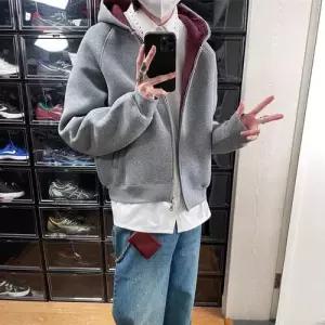 보니따스 빨강 남성용 상의 제왕 카디건 집업 공기층 후드티 컷팅 내피 ADOR1