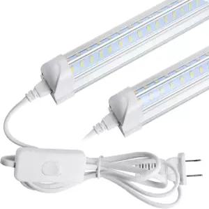 AQIQUUT LED 상점 조명 2피트 25W 6500K 3200LM 투명 커버 T8 조명기구 천장 및 유틸리티 객실 차고 작업대