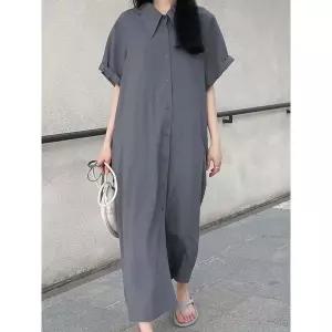 [예쎄] 데일리 루즈핏 반팔 셔츠 롱원피스 (S5MOP152A)