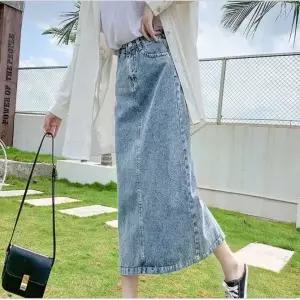 [하프클럽/]여성청스커트 롱 데님 스커트 여자