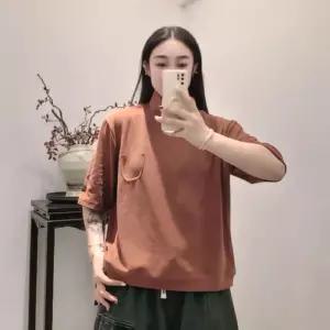 여성 가을 소매 폴라티 슬림핏 반폴라 티셔츠 톱 5부 DUCHI3