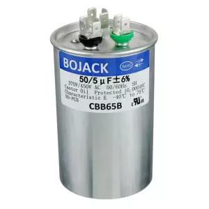 BOJACK 50+5uF 50/5MFD 6 370V/440V CBB65 듀얼 런 원형 시동 커패시터 AC 모터 또는 팬 스타트 콘덴서
