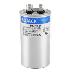 BOJACK 50 uF 5 MFD 370/450V CBB65 AC 모터 런 또는 팬 스타트 및 냉각 열 펌프 에어컨용 라운드 커패시터